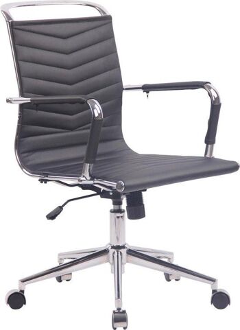 chaise de bureau | Rembourrage en similicuir | Blanc - Noir , SKU743 1