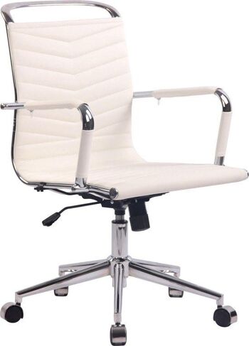 chaise de bureau | Rembourrage en similicuir | Blanc - Noir , SKU743 2