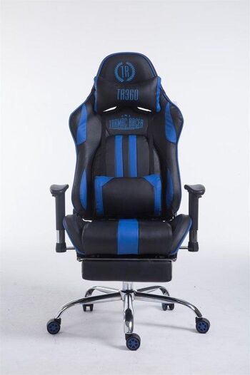 Chaise de jeu en cuir artificiel - chaise de bureau pour adultes - noir/rouge - 135x70x135 , SKU761 1