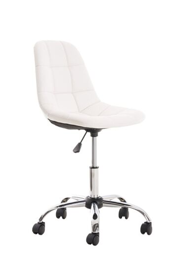Chaise de bureau pour adultes - Tabouret blanc - Mobilier de bureau - 55x55x91 , SKU765 1