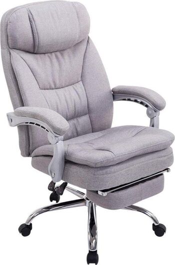 Chaise de bureau pour adultes en tissu - Avec repose-pieds réglable - Gris - 67x67x122 , SKU768 1