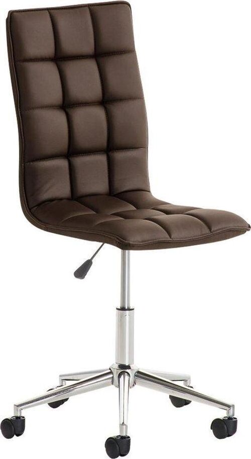 Bureaustoel - Stoel - Design - In hoogte verstelbaar - Kunstleer - Rood - 57x57x106 cm - Bruin , SKU776