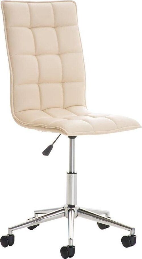 Bureaustoel - Stoel - Design - In hoogte verstelbaar - Kunstleer - Rood - 57x57x106 cm - Creme , SKU778