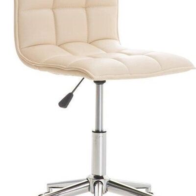 Bureaustoel - Stoel - Design - In hoogte verstelbaar - Kunstleer - Rood - 57x57x106 cm - Creme , SKU778