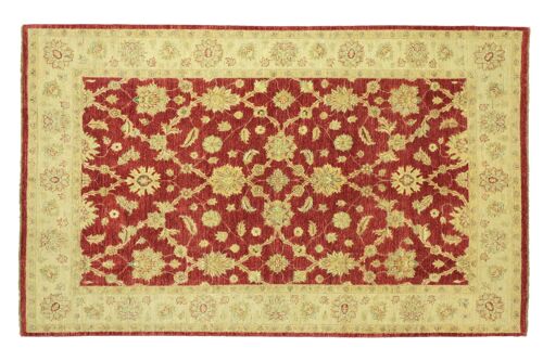 Afghan Chobi Ziegler 280x197 Handgeknüpft Teppich 200x280 Rot Floral Kurzflor Orient