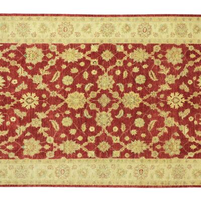 Afghan Chobi Ziegler 280x197 Handgeknüpft Teppich 200x280 Rot Floral Kurzflor Orient