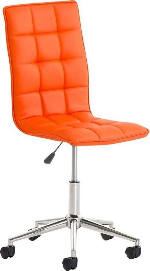 Bureaustoel - Stoel - Design - In hoogte verstelbaar - Kunstleer - Rood - 57x57x106 cm - Oranje , SKU780