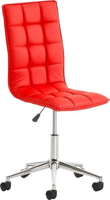 Chaise de bureau - Chaise - Design - Réglable en hauteur - Simili cuir - Rouge - 57x57x106 cm - Orange , SKU780 2
