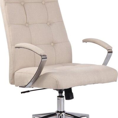 Bureaustoel volwassenen - stoel van stof - taupe - 61x65x124 - Creme , SKU782