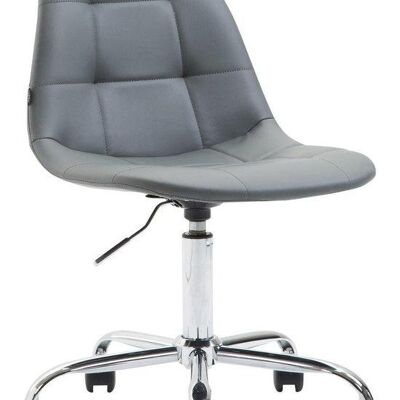 Bureaustoel - Bureaustoelen voor volwassenen - Design - In hoogte verstelbaar - Kunstleer - Zwart - 47x56x89 cm - Grijs , SKU787