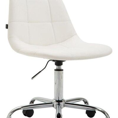 Bureaustoel - Bureaustoelen voor volwassenen - Design - In hoogte verstelbaar - Kunstleer - Zwart - 47x56x89 cm - Wit , SKU790