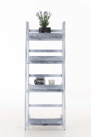 Echelle de rangement - Echelle en bois - Cage d'escalier - Blanc/Gris, SKU798 2