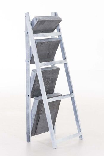 Echelle de rangement - Echelle en bois - Cage d'escalier - Blanc/Gris, SKU798 3