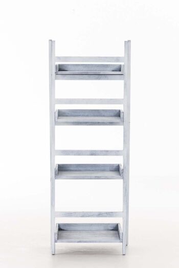 Echelle de rangement - Echelle en bois - Cage d'escalier - Blanc/Gris, SKU798 4