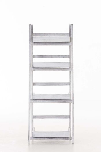 Echelle de rangement - Echelle en bois - Cage d'escalier - Blanc/Gris, SKU798 8