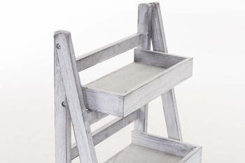 Echelle de rangement - Echelle en bois - Cage d'escalier - Blanc/Gris, SKU798 9