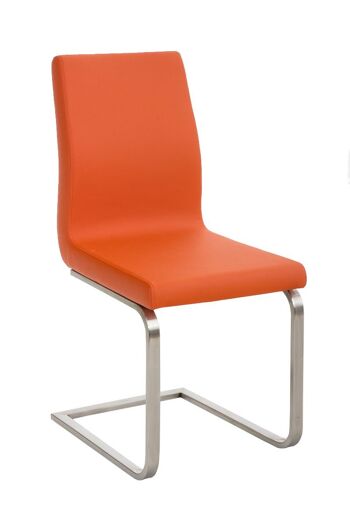 Chaise de salle à manger - Chaise - Cuir artificiel - Orange , SKU815 1