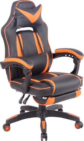 Chaise de bureau adultes - convient pour les jeux - noir/orange - 61x68x124 , SKU824 2