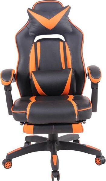 Chaise de bureau adultes - convient pour les jeux - noir/orange - 61x68x124 , SKU824 4