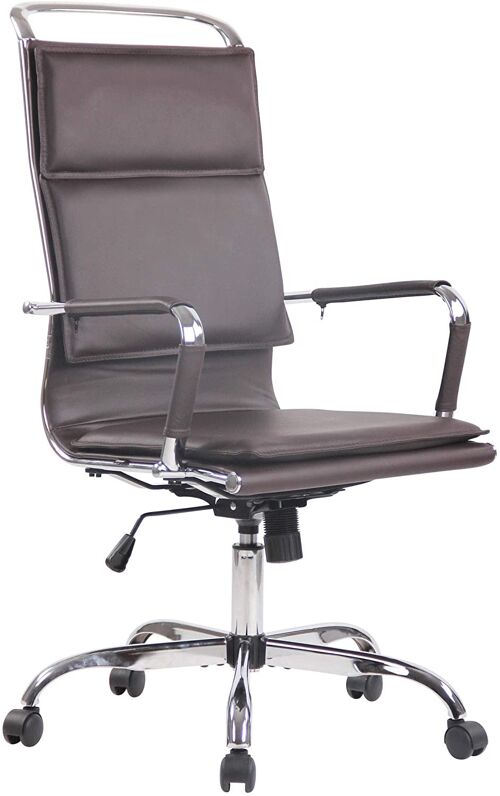 Bureaustoel - Bureaustoelen voor volwassenen - Design - Ergonomisch - Kunstleer - Zwart - 58x63x120 cm - Bruin , SKU829