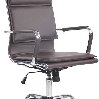 Bureaustoel - Bureaustoelen voor volwassenen - Design - Ergonomisch - Kunstleer - Zwart - 58x63x120 cm - Bruin , SKU829