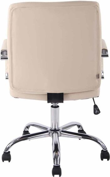 Chaise de bureau - Chaise de bureau pour adultes - Design - Réglable en hauteur - Cuir artificiel - Crème - 59x49x91 cm - Marron , SKU831 2