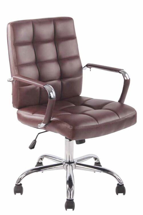 Bureaustoel - Bureaustoel voor volwassenen - Design - In hoogte verstelbaar - Kunstleer - Crème - 59x49x91 cm - Rood , SKU832