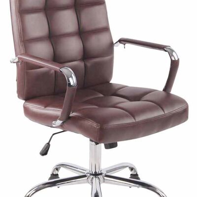 Bureaustoel - Bureaustoel voor volwassenen - Design - In hoogte verstelbaar - Kunstleer - Crème - 59x49x91 cm - Rood , SKU832