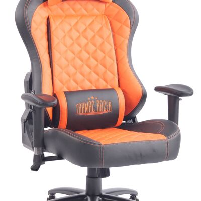 Bureaustoel - Game stoel - Hoofdkussen - Verstelbaar - Kunstleer - Zwart/Oranje , SKU837