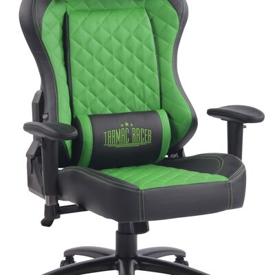 Bureaustoel - Game stoel - Hoofdkussen - Verstelbaar - Kunstleer - Zwart/Groen , SKU838