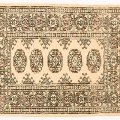 Pakistan Bukhara 92x65 alfombra anudada a mano 70x90 beige patrón geométrico, pelo corto