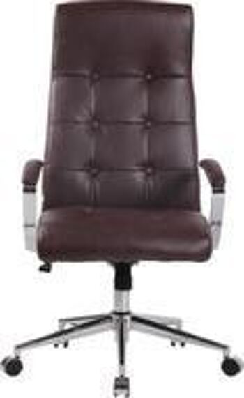 Chaise de bureau - Ergonomique - Réglable en hauteur - Cuir artificiel - Rouge foncé - 61x65x124 cm , SKU849 3