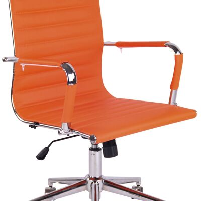 Bureaustoel - Stoel - Modern - In hoogte verstelbaar - Kunstleer - Oranje , SKU851