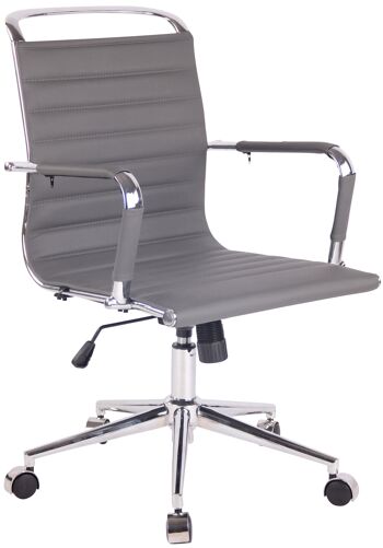 Chaise de bureau - Chaise - Moderne - Hauteur réglable - Cuir artificiel - Gris , SKU855 1