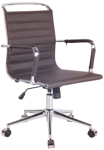 Chaise de bureau - Chaise - Moderne - Hauteur réglable - Cuir artificiel - Gris , SKU855 2