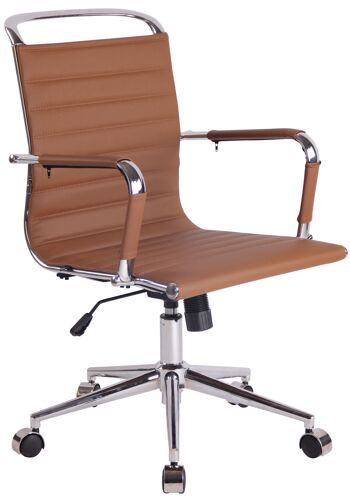 Chaise de bureau - Chaise - Moderne - Hauteur réglable - Cuir artificiel - Marron , SKU857 1