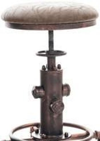 Tabouret de bar - Tabouret - Industriel - Rond - Cuir artificiel - 35x35x79 cm - Bronze , SKU860 10