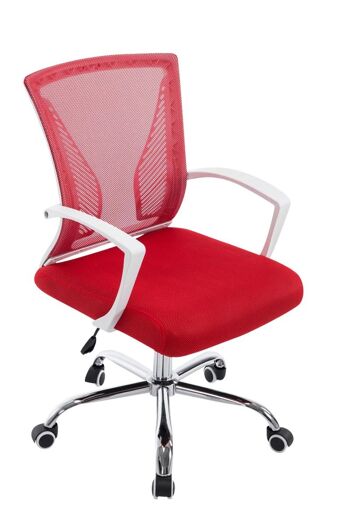 Chaise de bureau - Chaise - Mobile - Réglable en hauteur - Plastique - Rouge , SKU865