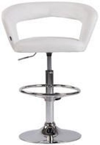 Tabouret de bar - Tabouret - Repose-pieds - Accoudoir - Hauteur réglable - Blanc , SKU880 1