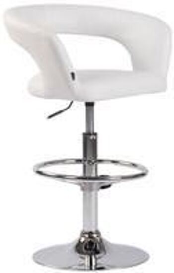 Tabouret de bar - Tabouret - Repose-pieds - Accoudoir - Hauteur réglable - Blanc , SKU880 2