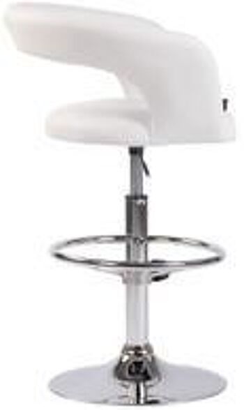 Tabouret de bar - Tabouret - Repose-pieds - Accoudoir - Hauteur réglable - Blanc , SKU880 3