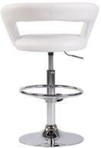 Tabouret de bar - Tabouret - Repose-pieds - Accoudoir - Hauteur réglable - Blanc , SKU880 4