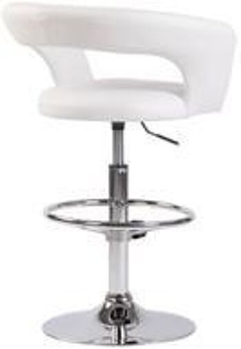 Tabouret de bar - Tabouret - Repose-pieds - Accoudoir - Hauteur réglable - Blanc , SKU880 5