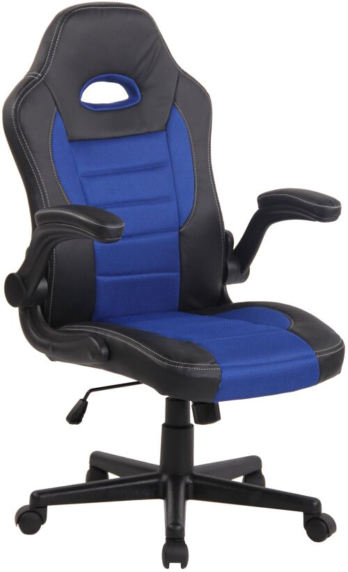 Bureaustoel | Armleuning Inklapbaar | Comfortabel - Zwart/Blauw , SKU888