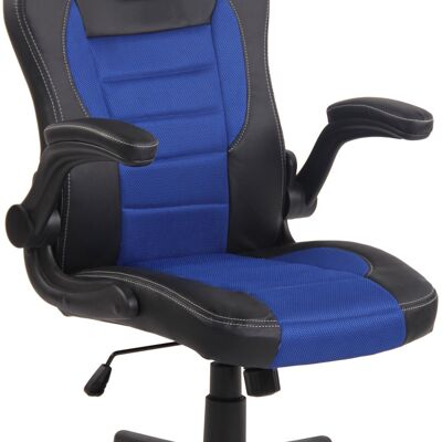 Bureaustoel | Armleuning Inklapbaar | Comfortabel - Zwart/Blauw , SKU888