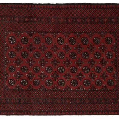 Afghan Aqcha 235x158 Handgeknüpft Teppich 160x240 Rot Orientalisch Kurzflor Orient Rug
