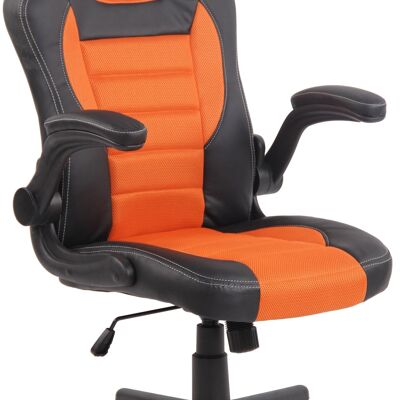 Bureaustoel | Armleuning Inklapbaar | Comfortabel - Zwart/Oranje , SKU890