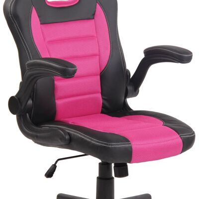 Bureaustoel | Armleuning Inklapbaar | Comfortabel - Zwart/Roze , SKU891