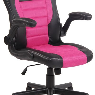 Bureaustoel | Armleuning Inklapbaar | Comfortabel - Zwart/Roze , SKU891