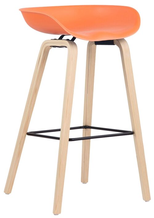 Barkruk - Kruk - Scandinavisch design - Vloerbeschermers - Kunststof - Oranje , SKU899